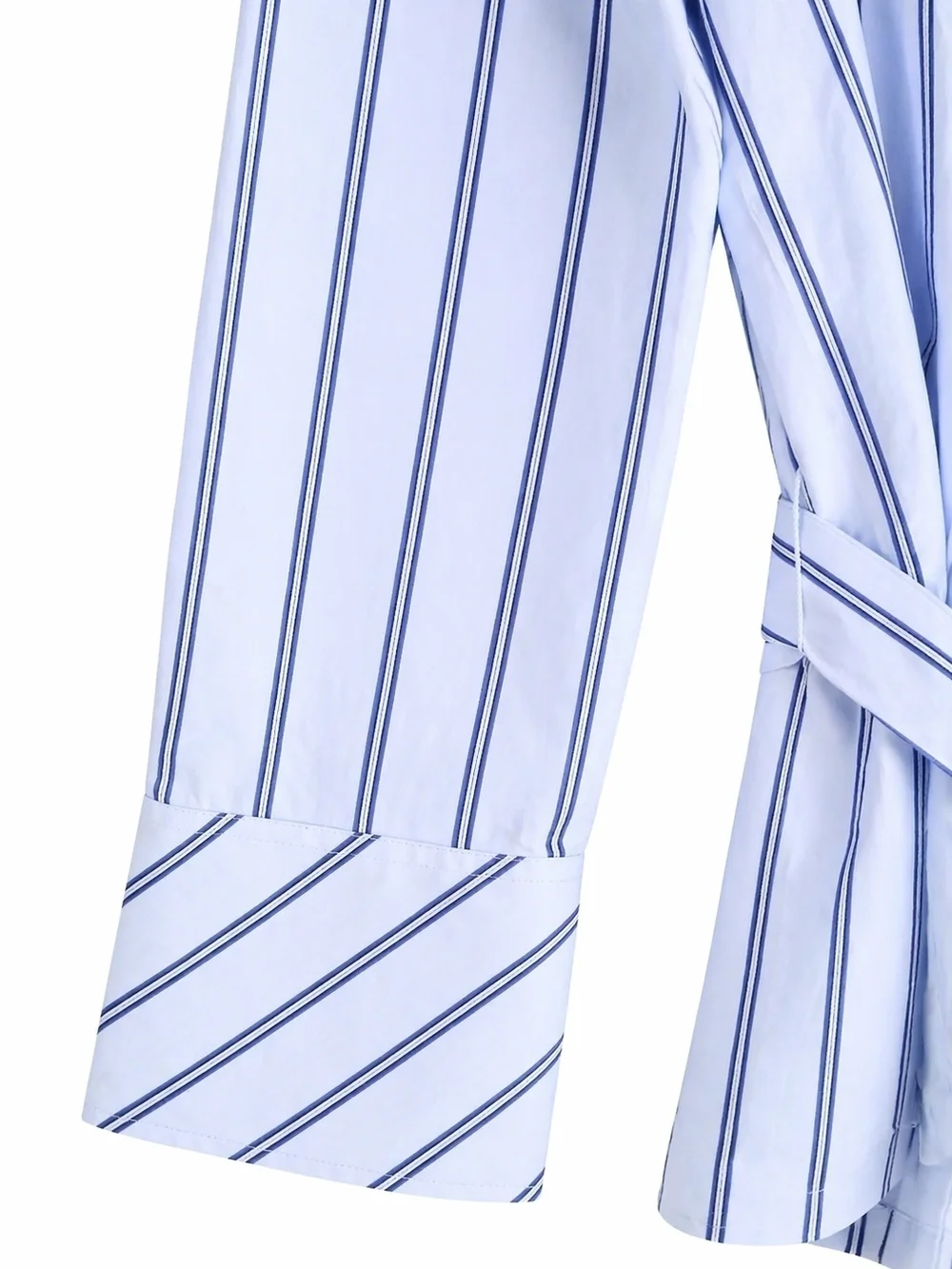 Banana Republic Blue Stripe Belted Tunic Top L NWT | Tailored Workwear Chic - Picture 8 of 16